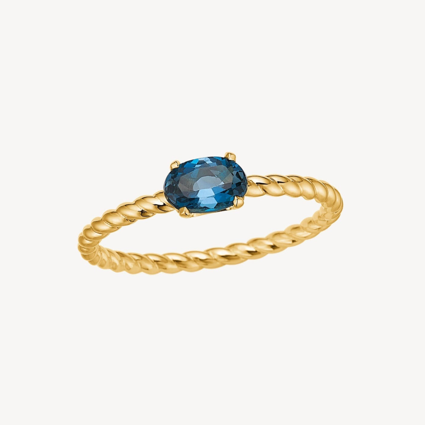 Tresser ring london blue topas - 10 kt. guld fra Carré