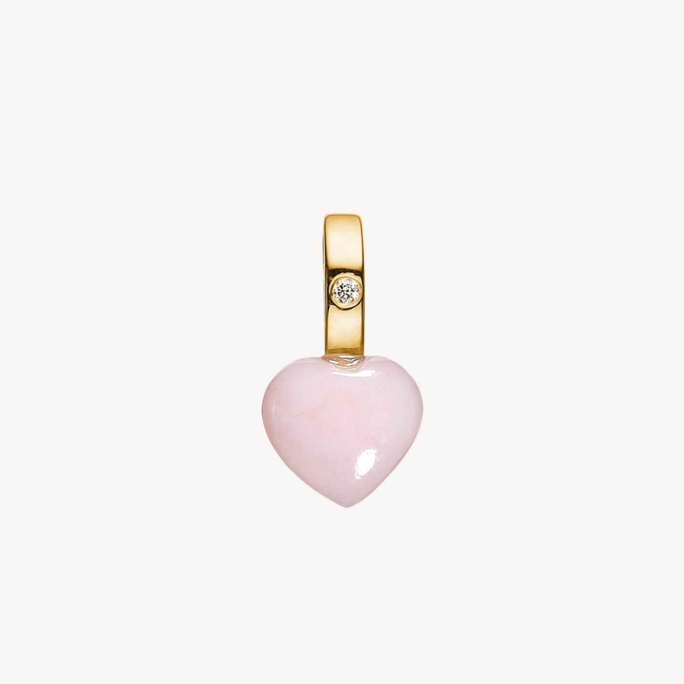 Heart vedhæng pink opal - 10 kt. guld fra Carré