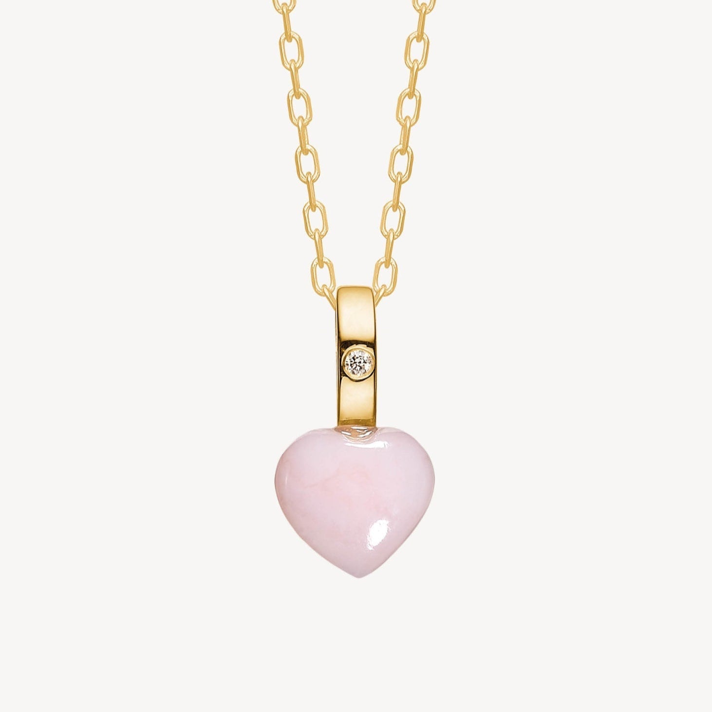 Heart vedhæng pink opal - 10 kt. guld fra Carré